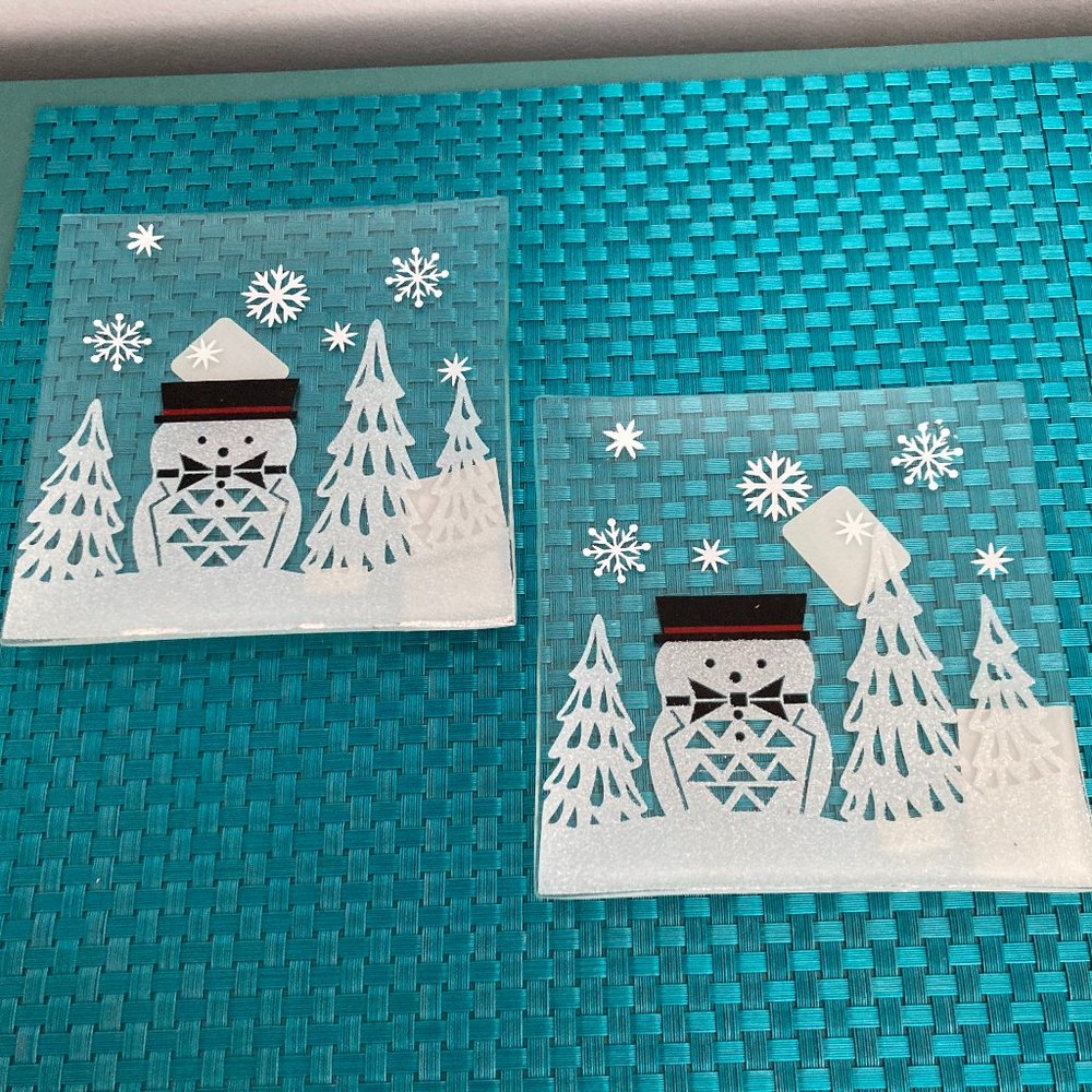 Yankee Christmas Candle Dish Plates - Lot of 2 - NEW